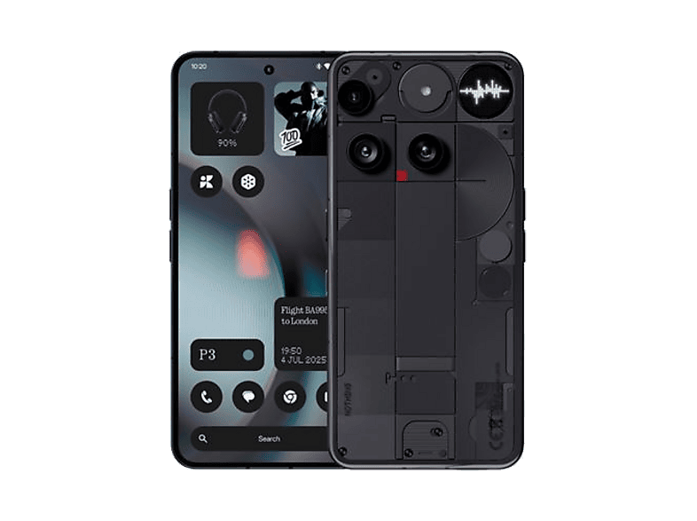 Móvil - Nothing Phone 3, Negro, 512GB, 16 GB, 6.67" AMOLED, Qualcomm® Snapdragon 8S Gen 4, 5150 mAh