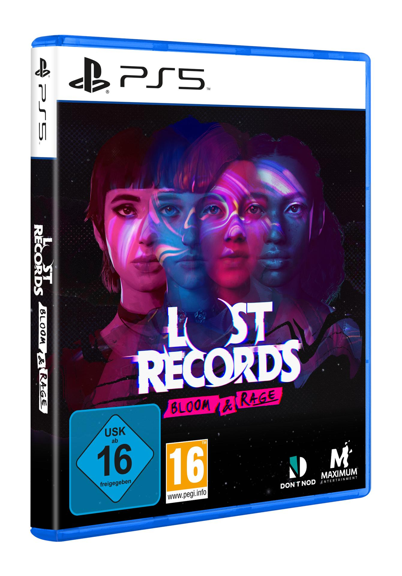 PS5-Spielbox. Auf dem Cover sind Gesichter von Personen zu sehen. Titel: Lost Records Bloom & Rage. Altersfreigabe 16.