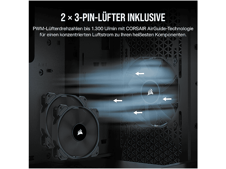 Thumbnail - CORSAIR CC-9011251-WW 3000D PC-Gehäuse, Schwarz