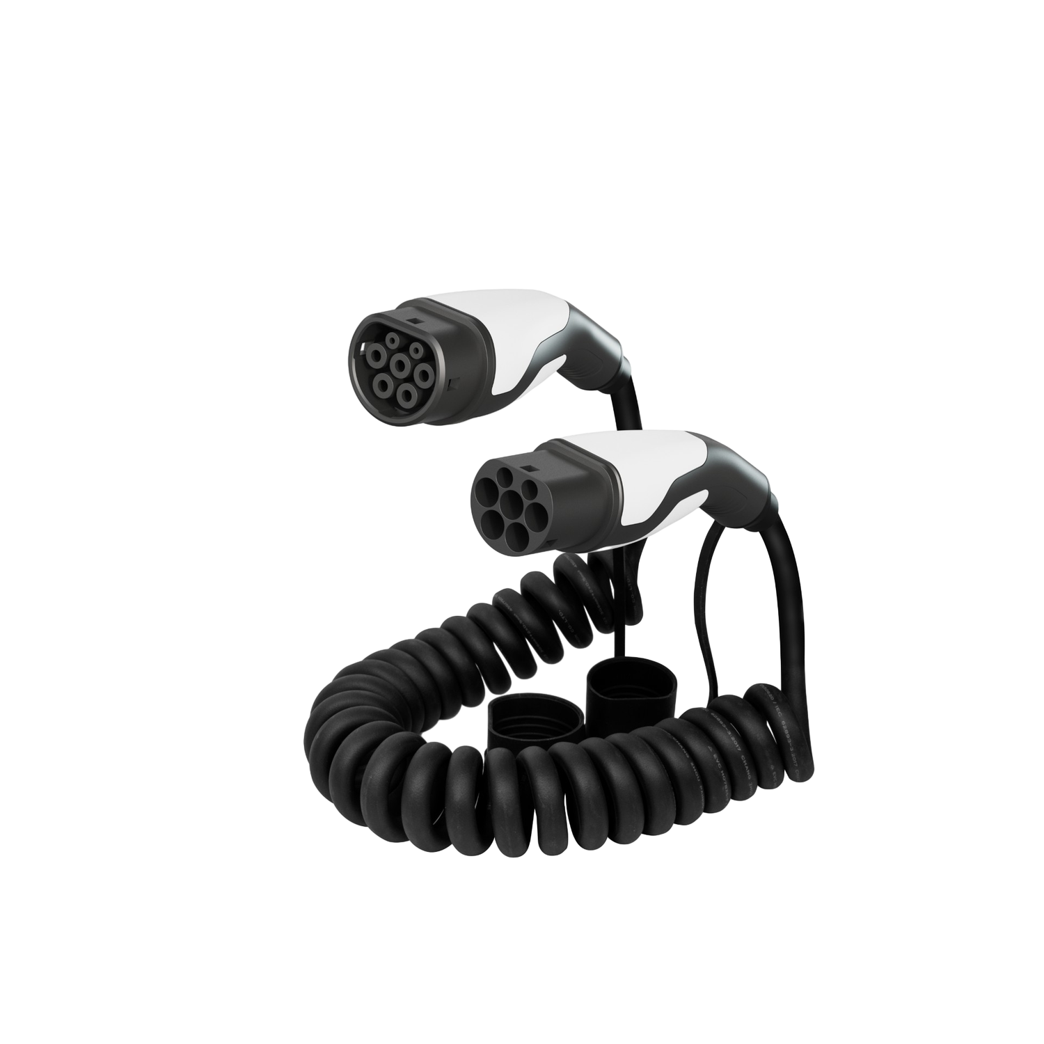 Sinox Type 2 32a 3 Phase 3-5m Zwart Ev Spiral Oplaadkabel