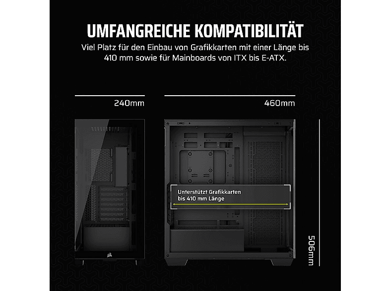Thumbnail - CORSAIR CC-9011276-WW 3500 X PC-Gehäuse, Schwarz