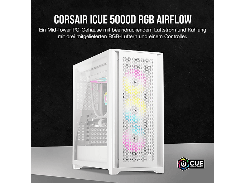 CORSAIR CC-9011308-WW FRAME 5000D RS Midi-Tower PC Gehäuse, Weiß; PC-Gehäuse — Foto 3 von 5