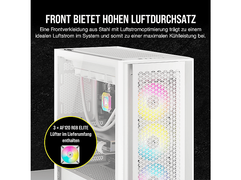 CORSAIR CC-9011308-WW FRAME 5000D RS Midi-Tower PC Gehäuse, Weiß; PC-Gehäuse — Foto 4 von 5
