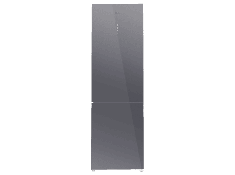 Cecotec Bolero CoolMarket Combi 356 Grey Glass D, Total No Frost, 200 cm, l, Inverter Plus, Puertas de cristal,