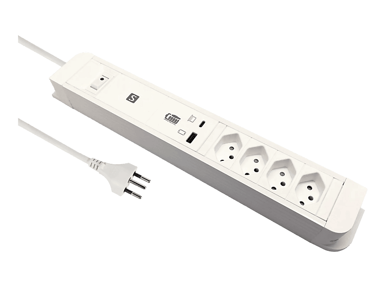 SCHOENENBERGER PRINCIPIO+ USB AC 65W Steckdosenleiste, 2 m