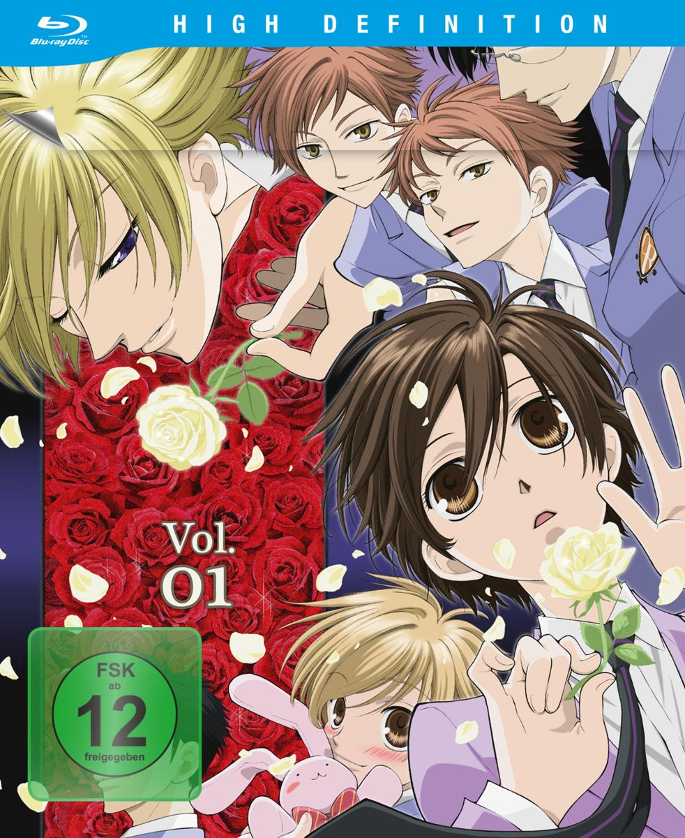 Anime-Cover mit mehreren Charakteren, Rosen und Text. Ein blondes Charakter hält eine Rose, andere Charaktere im Hintergrund.