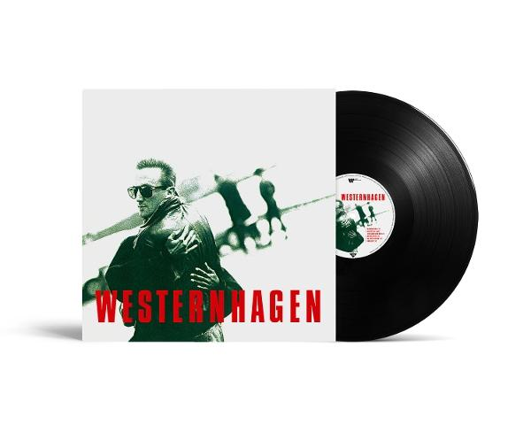 Schallplatte mit Hülle. Die Hülle zeigt einen Mann mit Sonnenbrille und den Namen WESTERNHAGEN. Schwarzes Vinyl rechts.