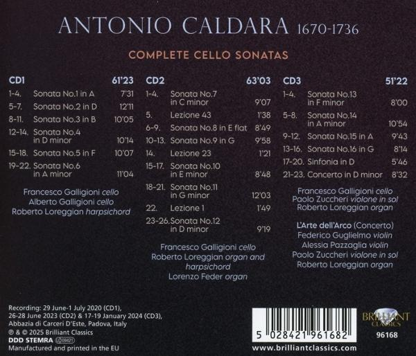 CD-Cover mit Text, Auflistungen von Cellosonaten und Interpreten, mit Logo und Barcode. Dunkler Hintergrund.