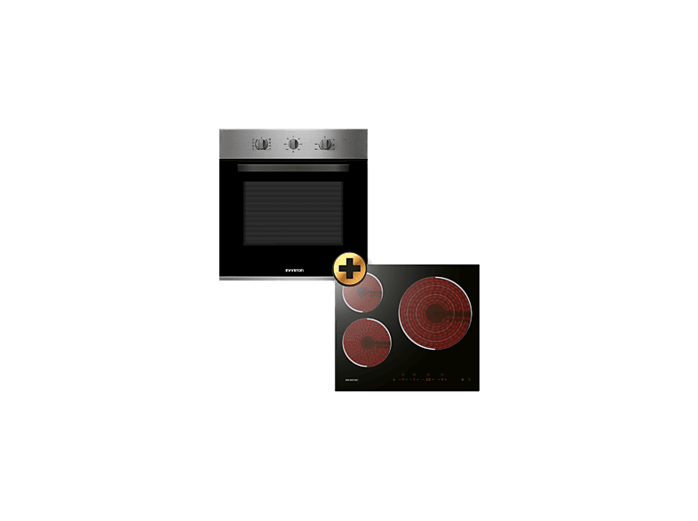 Infiniton HV-CB65H30, Multifunción, Grill, 65 l, Vitrocerámica, 3 Zonas , Acristalamiento triple, Inox