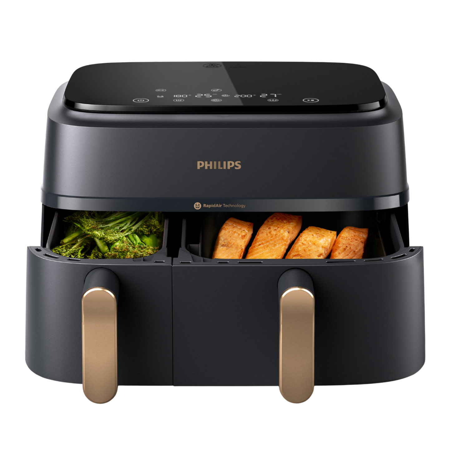Philips 3000 Series Dual Basket Airfryer Na352/00 Zwart