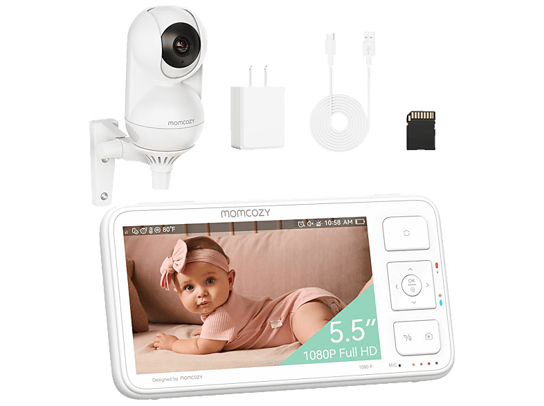 Momcozy BM014-WH94BA-A, 5.5 Zoll Babyphone; Video-Babyphone