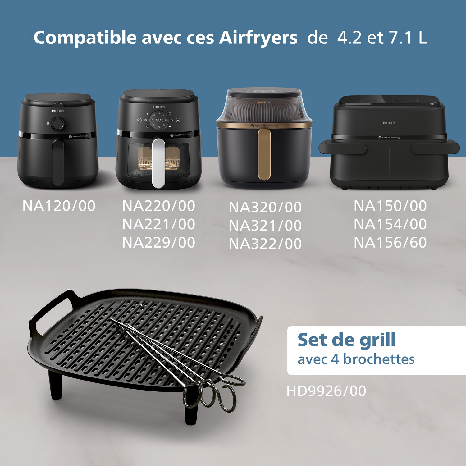 Philips HD9911/90 Grillpfanneneinsatz als Zubehör für Airfryer XL