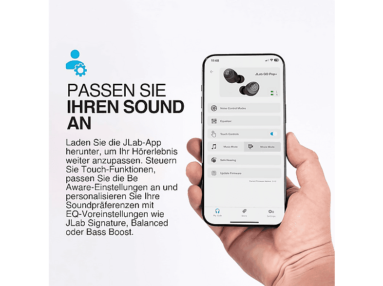 Thumbnail - JLAB Go Air Pop+ True Wireless, In-ear Kopfhörer Bluetooth Black