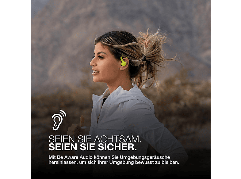 JLAB Go Air Sport+ True Wireless, In-ear Kopfhörer Bluetooth Neon Yellow