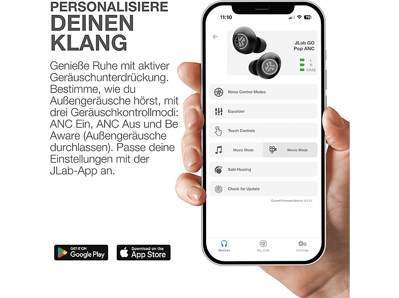Thumbnail - JLAB Go Pop ANC, In-ear Kopfhörer Bluetooth Black