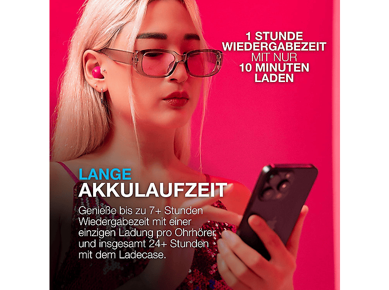 Thumbnail - JLAB Go Pop ANC, In-ear Kopfhörer Bluetooth Fuchsia