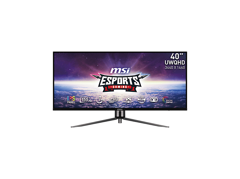 MSI MAG401QR 40 Zoll Monitor, UWQHD, 1 ms Reaktionszeit, 400 cd/m², 155 Hz, Schwarz