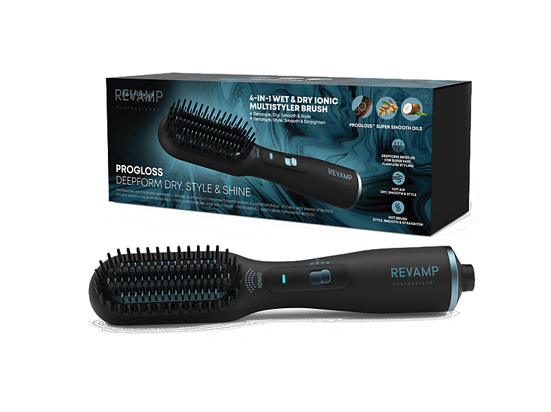 Szczotka REVAMP Progloss Deepform Straight & Style BR-2500 Czarny