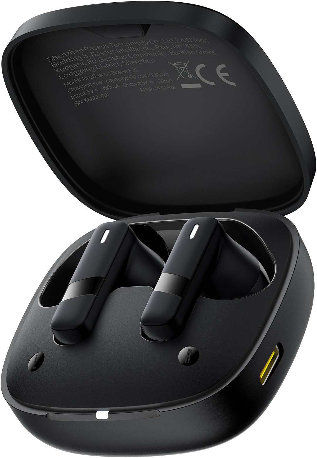 BASEUS Bowie E20 TWS, vezeték nélküli fülhallgató, fekete (A0006970011300)