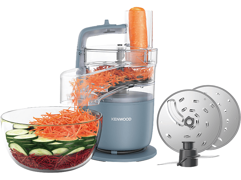 KENWOOD MultiPro Go FDP22.140GY Kompaktküchenmaschine Storm Blue (Rührschüsselkapazität: 1,3 l, 650 Watt)