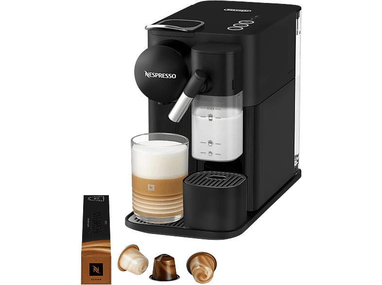 DELONGHI Nespresso Lattissima One EN510.B, 3 Milchrezepte, elegantes Design, schnelle Aufheizzeit, einfache Bedienung, Kapselmaschine Schwarz