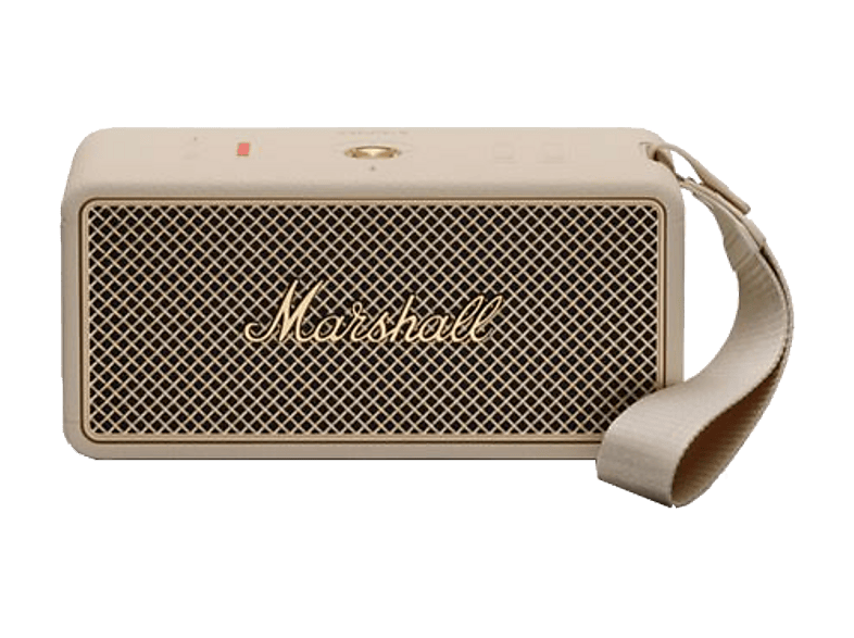 Altavoz inalámbrico - Marshall Middleton II, Bluetooth, 30 h Autonomía, Micrófono integrado, IP67, Crema