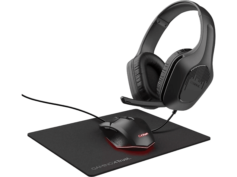 Trust Gaming GXT 790 3-in-1-Gaming Paket - Schwarz; Gaming-Tastatur - Gaming-Maus - Mauspad
