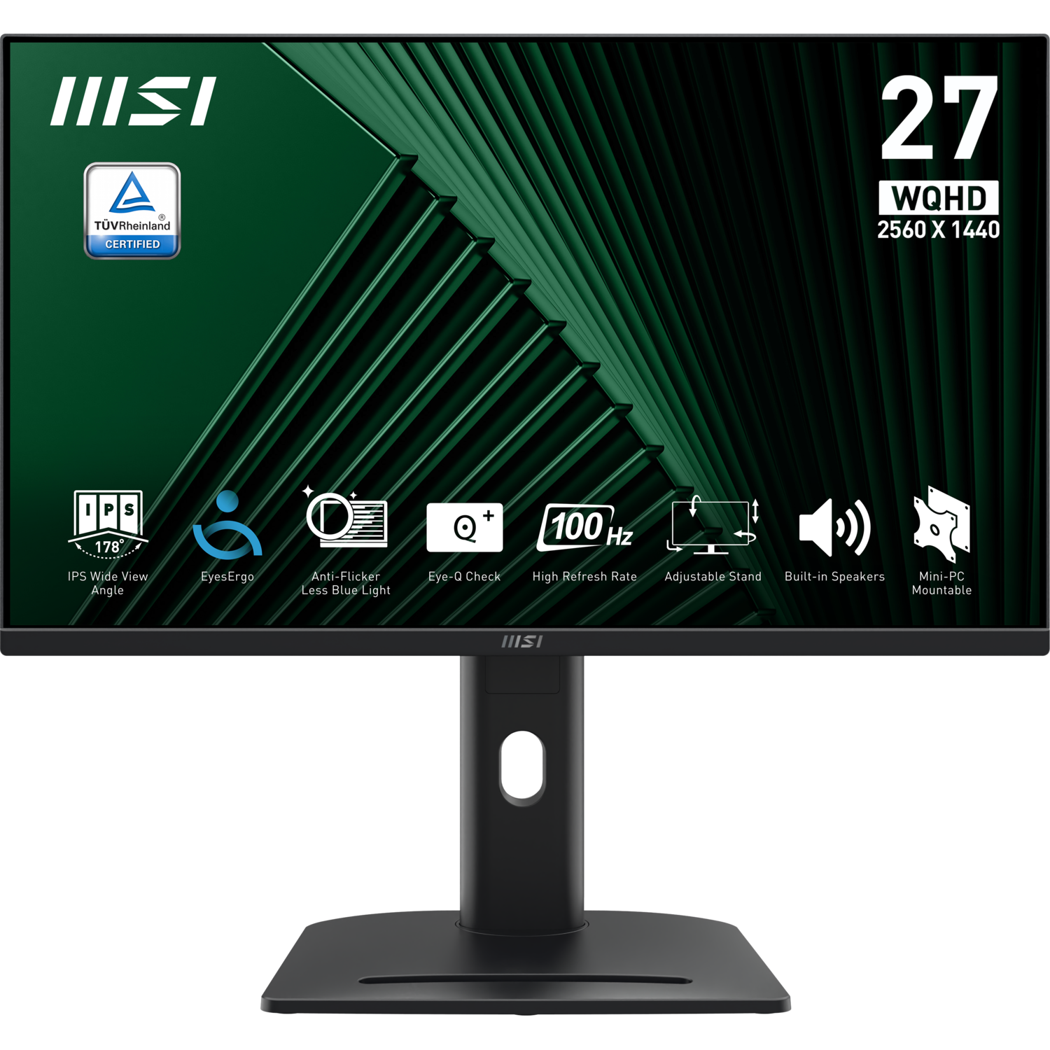 Msi Pro Mp275qpg - 27 Inch 2560 X 1440 (wqhd) Ips-paneel In Hoogte Verstelbaar