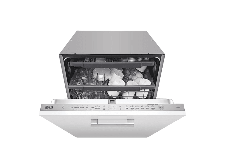 LG DB243TX, 14 servicios, 10 programas, 60 cm, Tercera bandeja, QuadWash™, Sin panelar