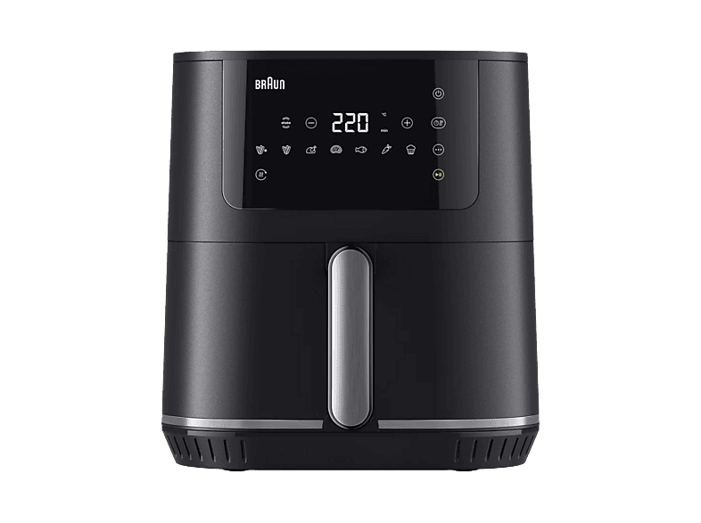 Freidora de aire - Braun MultiFry 5 HF5030, 1700W, 6 l, Temperatura 80° a 200°, 8 programas automáticos, Negro Mate