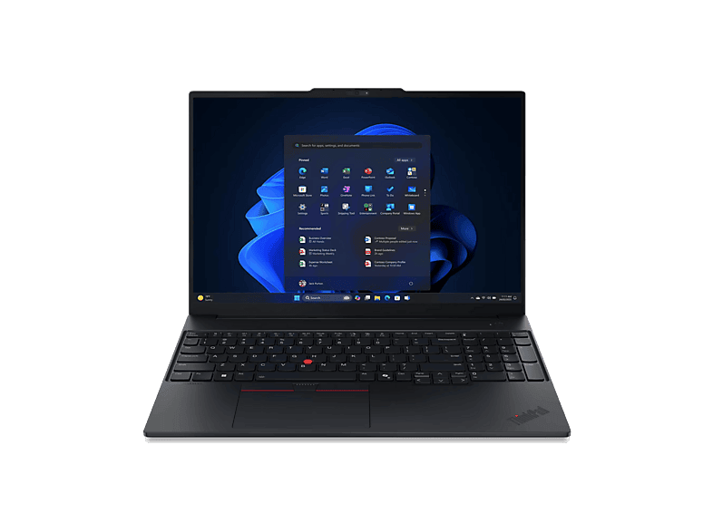 Portátil - Lenovo ThinkPad E16 Gen 3 Profesional, 16" WUXGA, Intel® Core™ Ultra 7 255H, 32GB RAM, 1TB SSD, Arc™ 140T, Windows 11 Pro, Negro