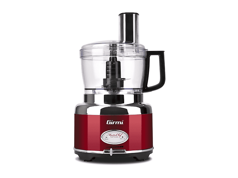 GIRMI ROBOT MULTIFUNZIONE 600W DA CUCINA, 600 W, capacità ciotola 1,2 l, ROSSO