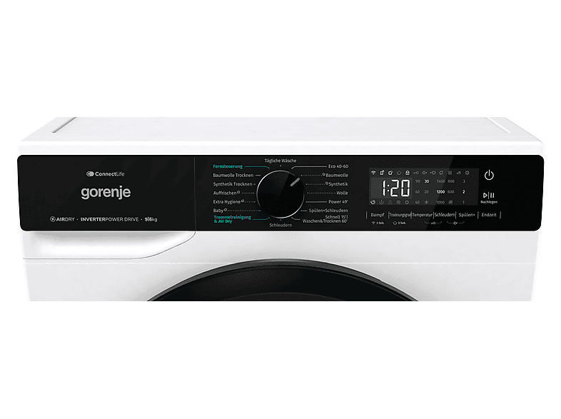 Gorenje W1D2PA964ADW/AT G600 Waschtrockner (9 kg / 6 kg, 1400 U/Min., freistehend, Weiß) — Foto 2 von 5