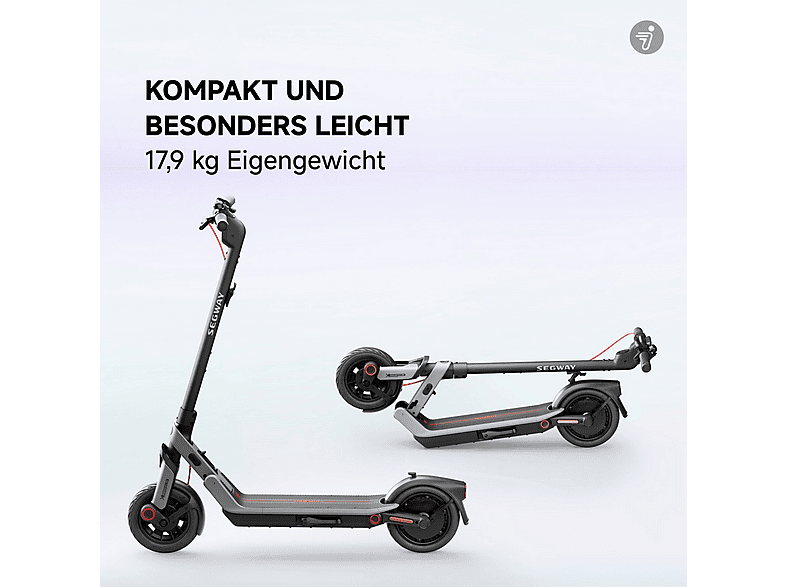 SEGWAY Ninebot E3 Pro D E-Scooter (10 Zoll, Schwarz / Silber Rot)