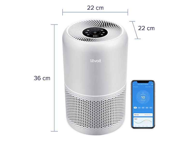Levoit LAP-C302S-AEUR Core 300S Pro Smart True Luftreiniger Grau (23 Watt, Raumgröße: 50 m²) — Foto 2 von 5