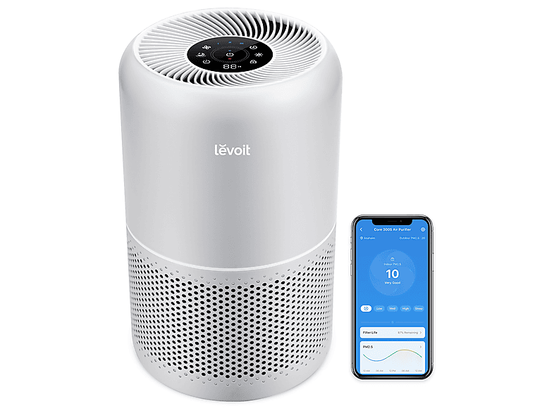 Levoit LAP-C302S-AEUR Core 300S Pro Smart True Luftreiniger Grau (23 Watt, Raumgröße: 50 m²)