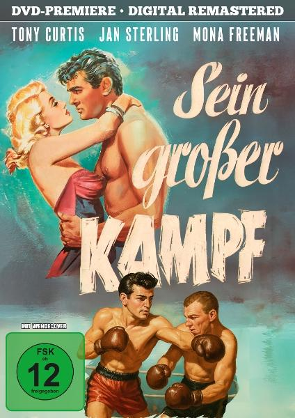 Filmposter. Oben umarmt sich ein Paar. Unten kämpfen zwei Boxer. Deutscher Titel wird angezeigt. Rating-Aufkleber ist sichtbar.