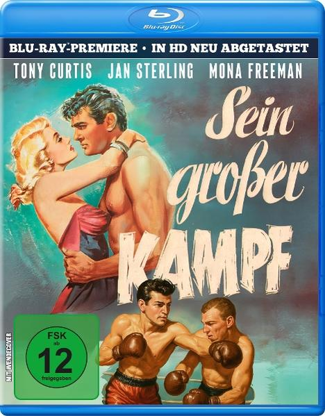 Blu-ray-Filmcover: Paar umarmt sich, Boxer, deutscher Titel 'Sein großer Kampf', Schauspielernamen, Altersfreigabe 12.