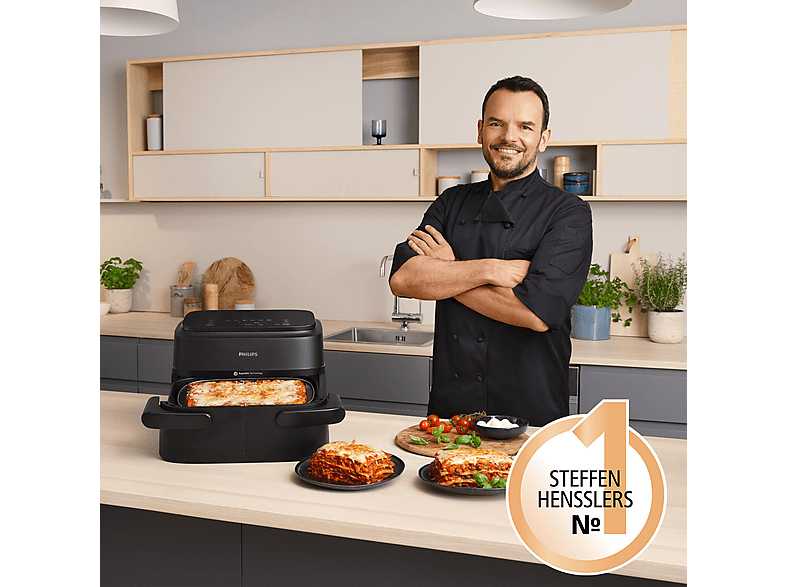 PHILIPS NA150/00 Airfryer 1000 Series Flexible Basket 7.1L Kapazität Heißluftfritteuse
