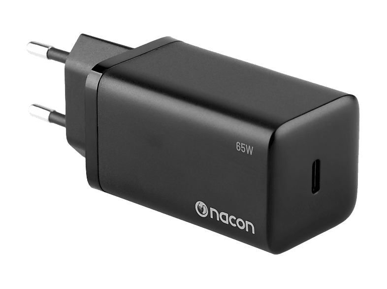 Cargador Nintendo Switch 2 - Nacon AC Adapter, Para 2, Lite, y OLED, Carga rápida 65W, USB-C, Negro