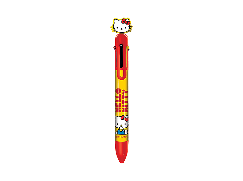 Bolígrafo - Sherwood Hello Kitty Multi Colour Pen, 6 colores, Disco giratorio parte superior, Licencia oficial