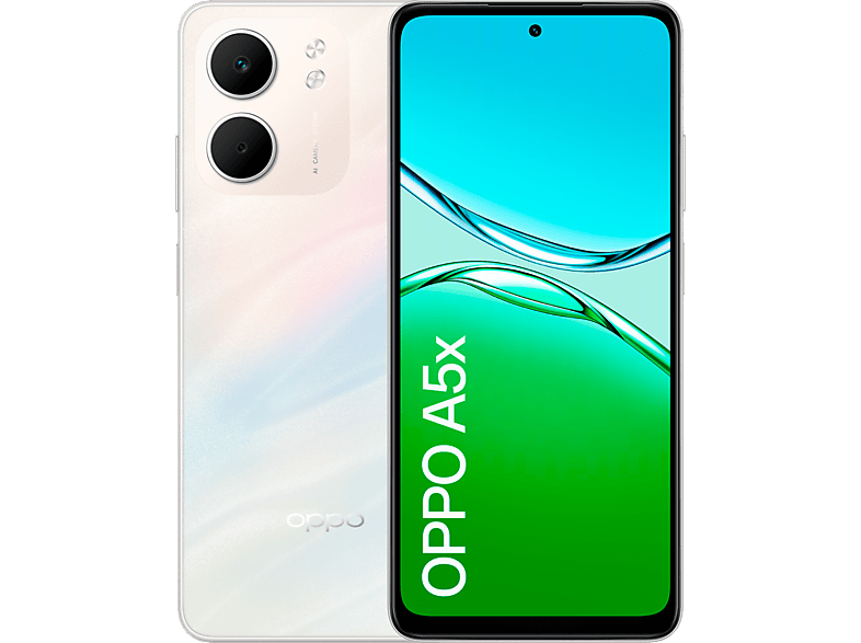 OPPO A5x, Laser White, 128 GB, 4 6.67 LCD 1000 nits, Snapdragon® 6s 4G Gen 1, 6000 mAh