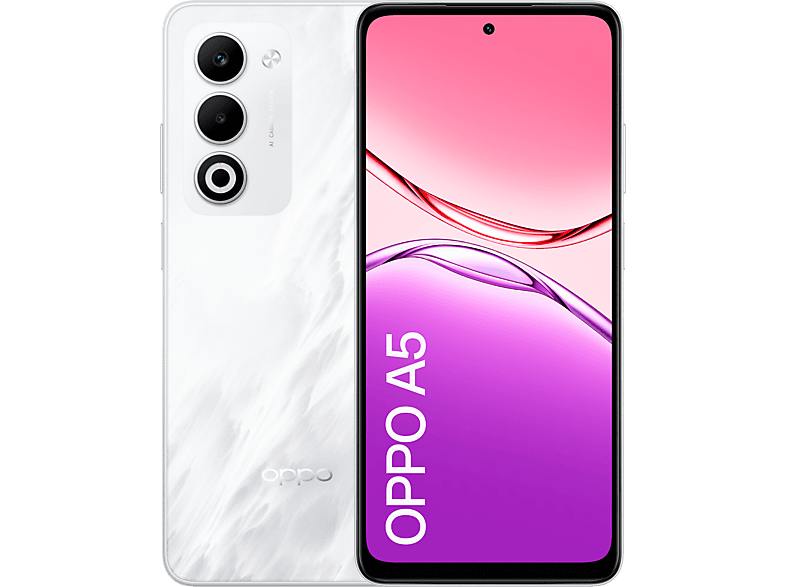 OPPO A5, Mist White, 128 GB, 6 GB RAM, 6.67 1000 nits, Snapdragon® 6s 4G Gen 1, 6000 mAh