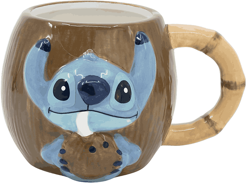 Taza - Stitch en coco, Lilo & Stitch, 3D, Cerámica, 420 ml