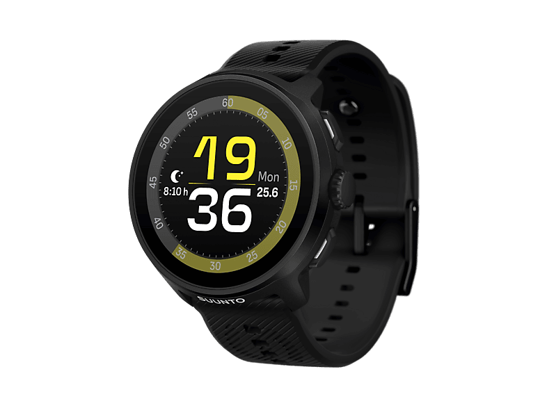 Reloj deportivo - Suunto Run Silicone, All Black, 1.32 " Gorilla Glass, Correa de silicona