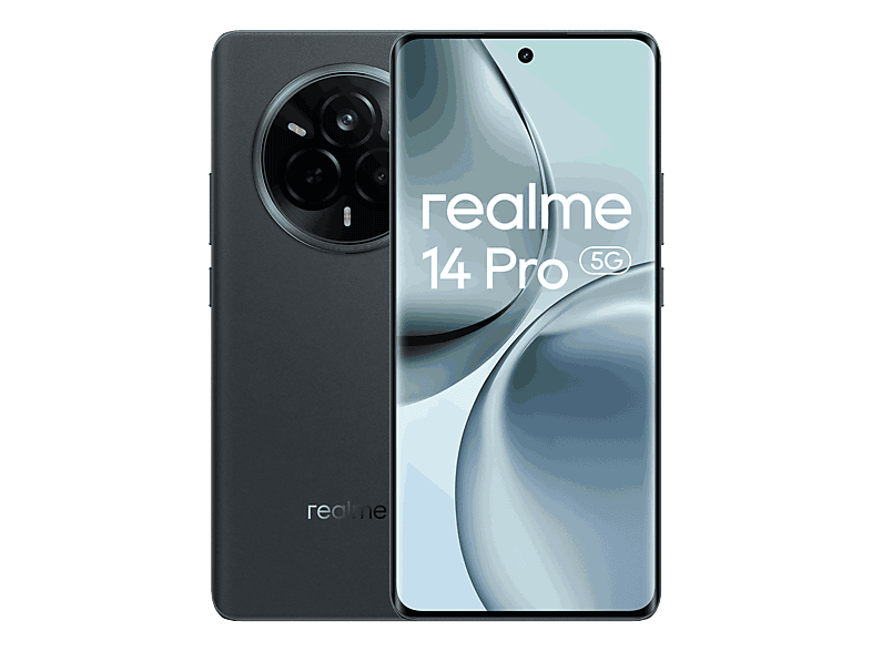Móvil - realme 14 Pro 5G, Black, 256 GB, 8 6.77" Curva Vision 120 Hz, MediaTek Dimensity 7300E, 6000 mAh