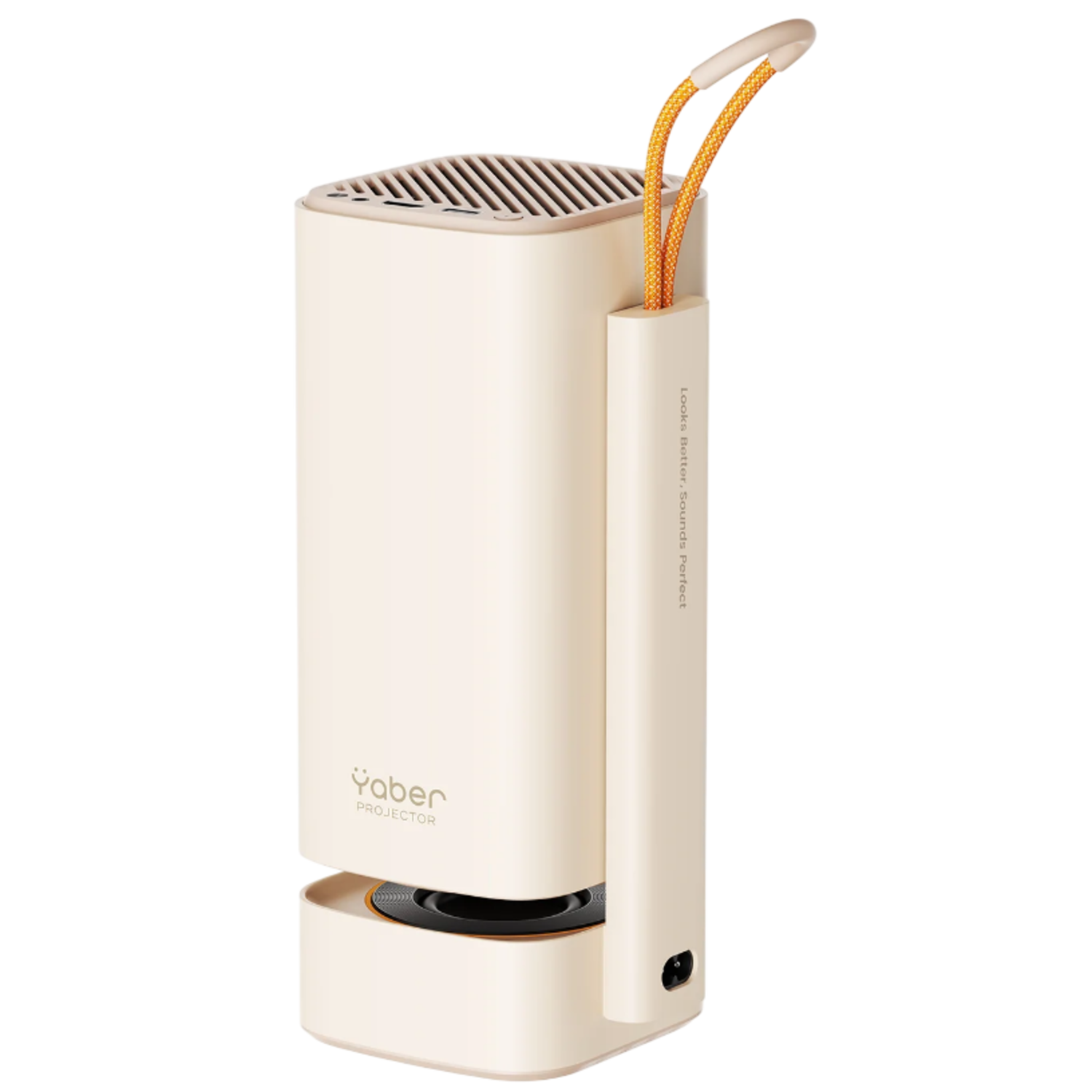 Yaber T1 Pro Smart Projector 180° Rotatable Beige Beamer Beige afbeelding