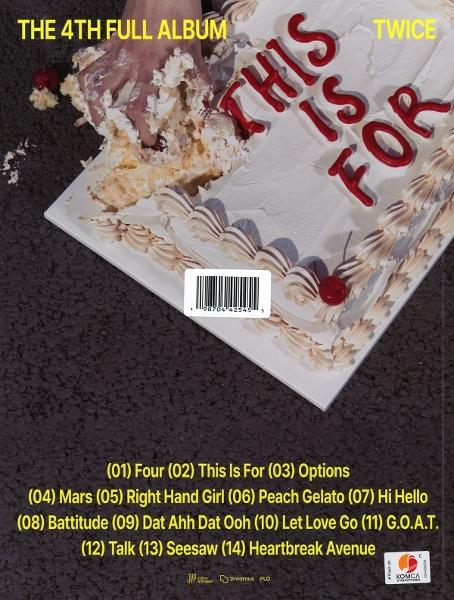 Kuchen mit den roten Worten "THIS IS FOR". Eine Hand ist im Kuchen, Kirschen verzieren ihn. Schwarzer Hintergrund.
