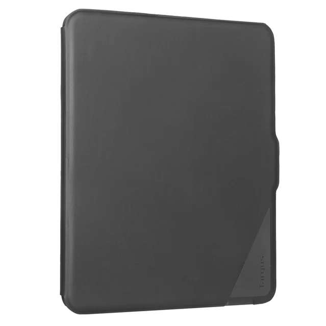 Koyu gri bir tablet kılıfı. Targus logosu sağ alt köşede görünür. Kılıf kapalıdır.