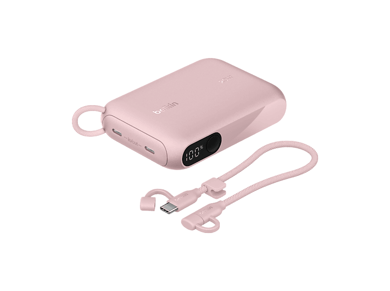 Belkin Batterie externe 10 000 mAh 20 W PD avec écran Rose